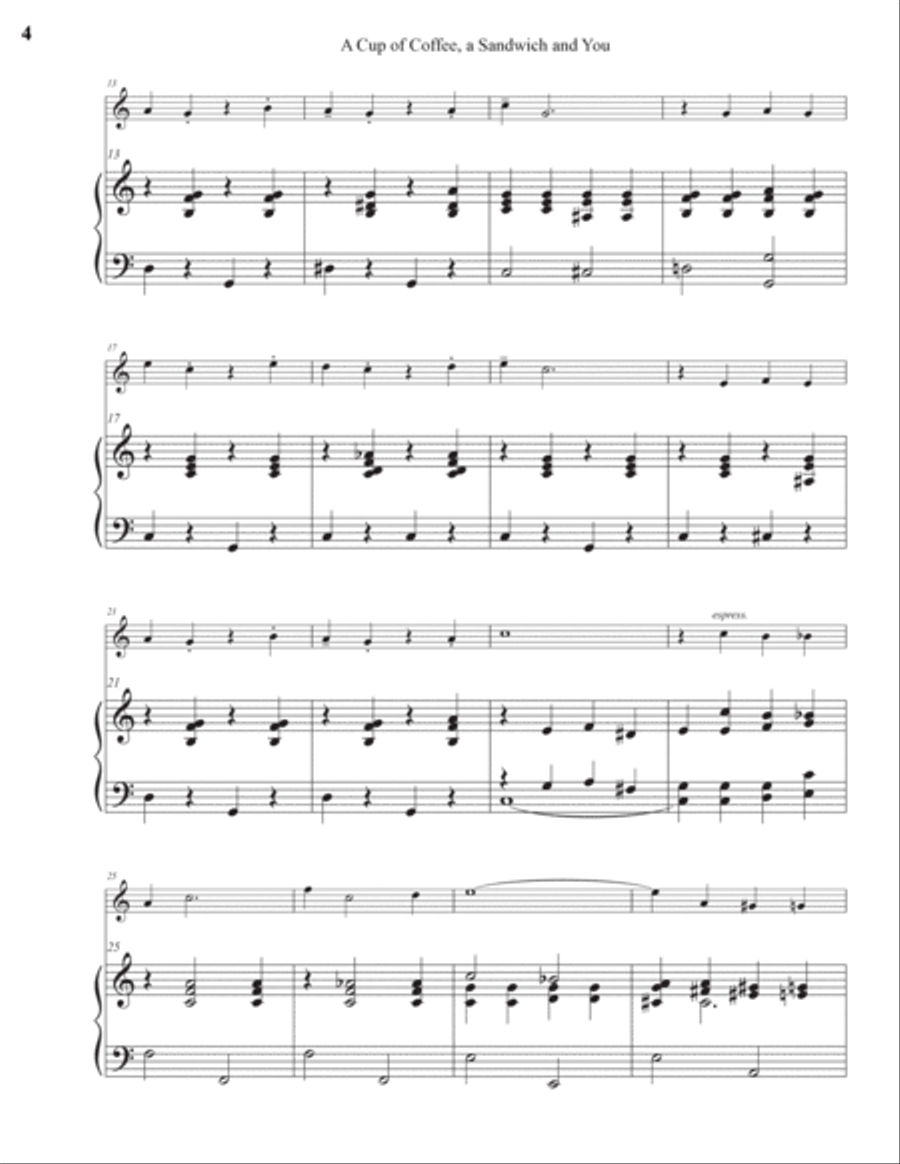 A Cup of Coffee, a Sandwich and You Piano scores gallery preview page 4