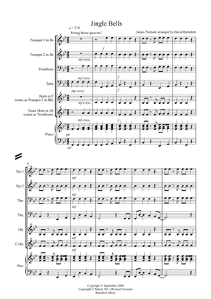 Jingle Bells (Jazzy Style!) for Brass Quartet