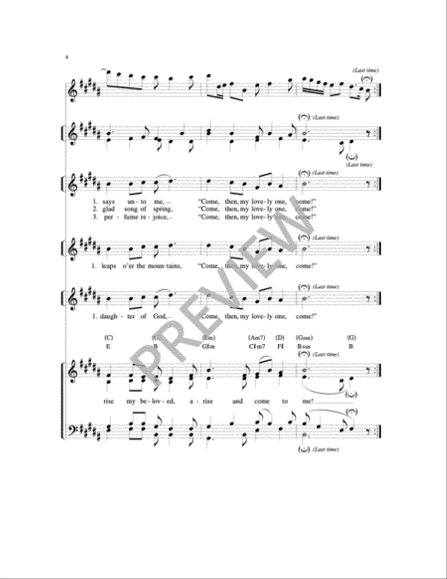 Arise My Love/Song of Solomon 4-Part scores gallery preview page 5
