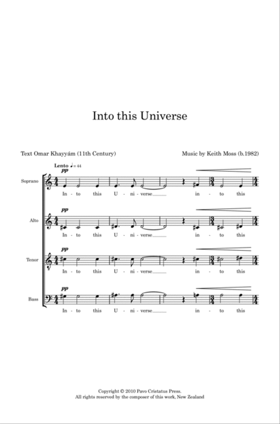 Into this Universe 4-Part scores gallery preview page 3