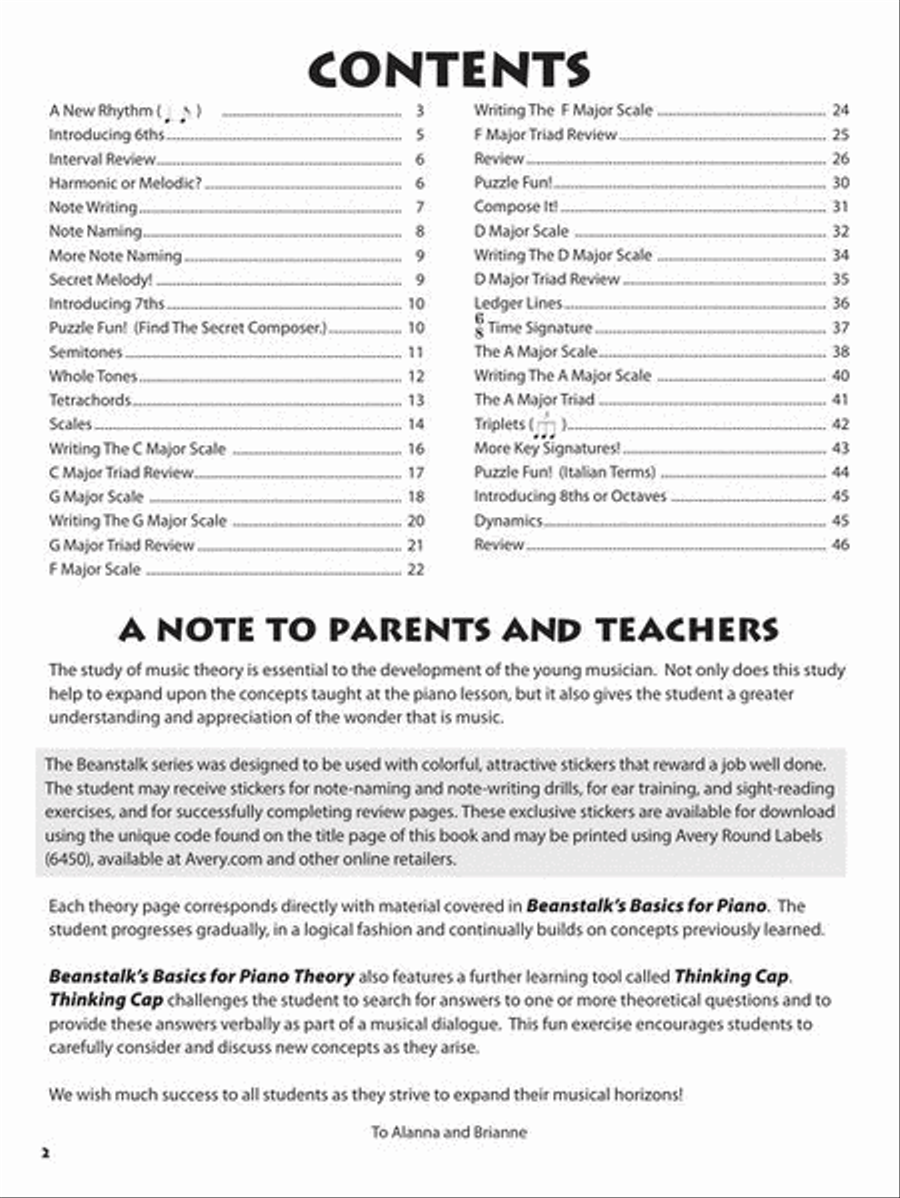 Beanstalk's Basics for Piano Piano Method scores gallery preview page 3