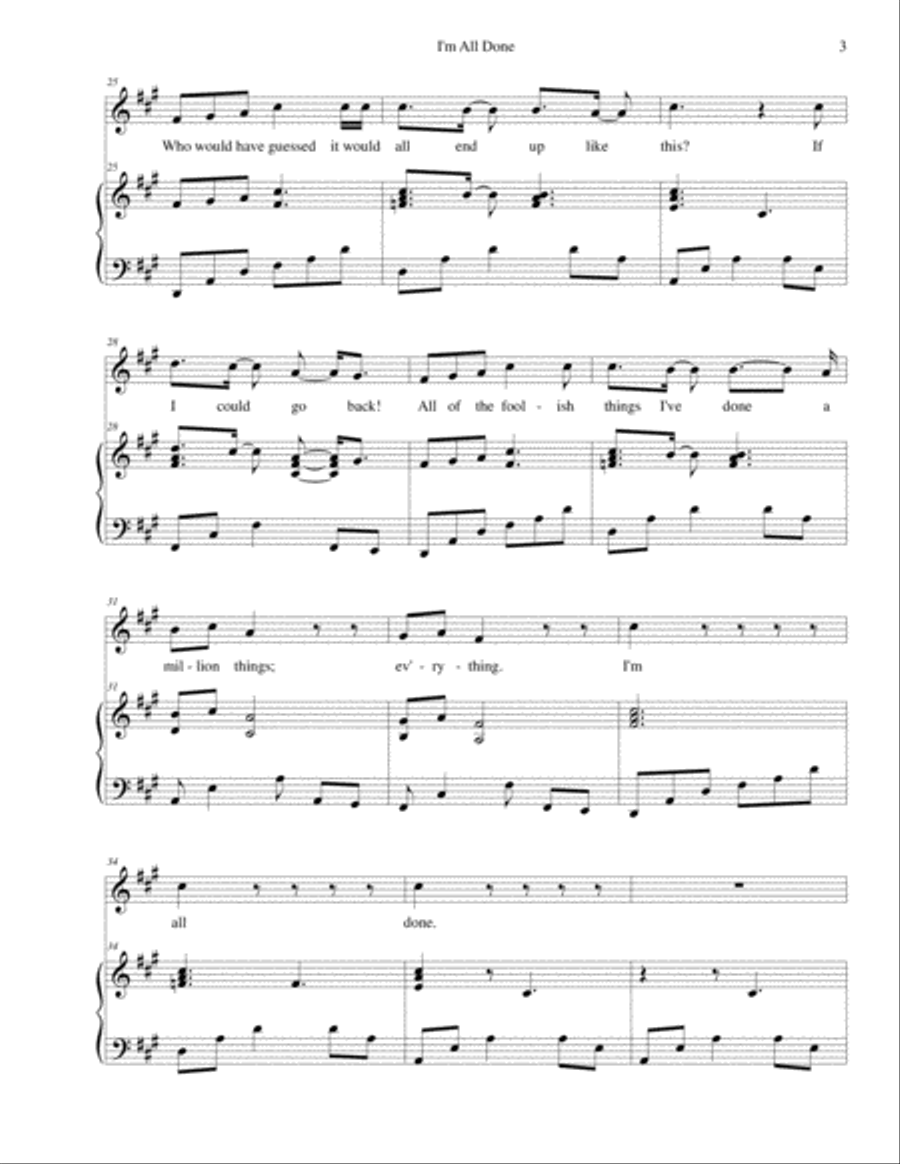 I'm All Done Piano Solo scores gallery preview page 3