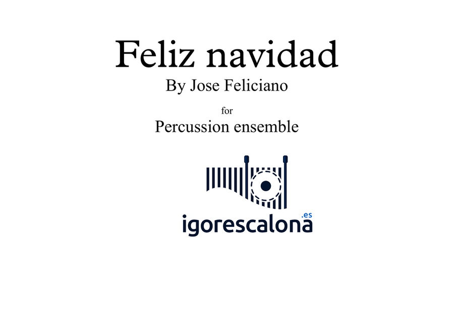 Feliz Navidad Percussion Ensemble scores gallery preview page 1