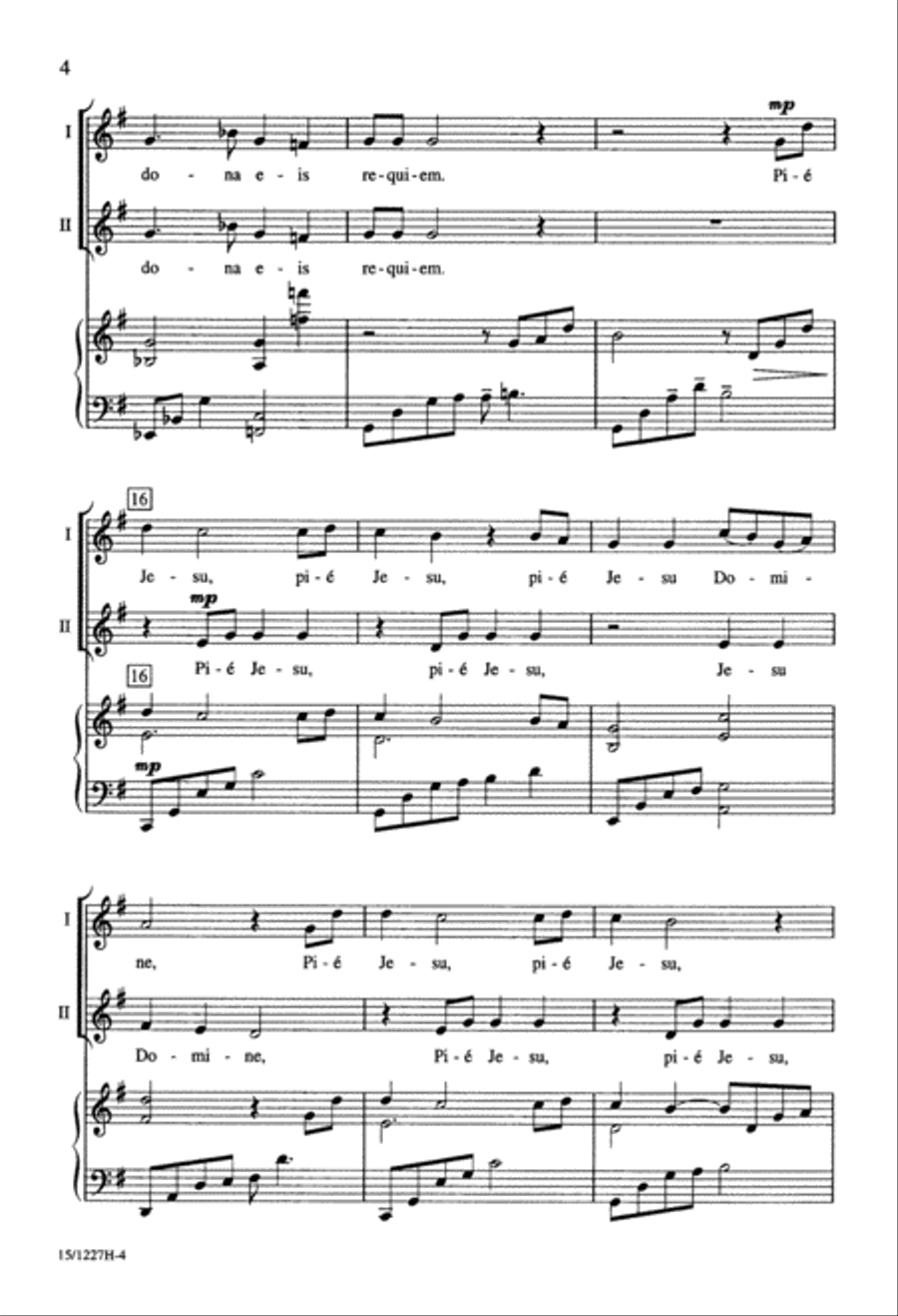 Pié Jesu Pié Jesu 2-Part scores gallery preview page 4