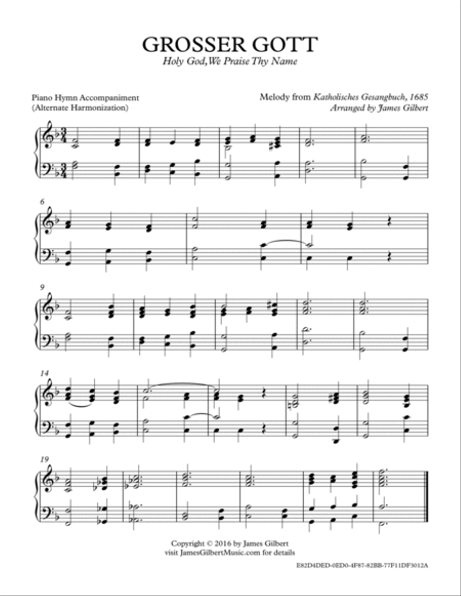 GROSSER GOTT (Holy God, We Praise Thy Name) Small Ensemble scores gallery preview page 2