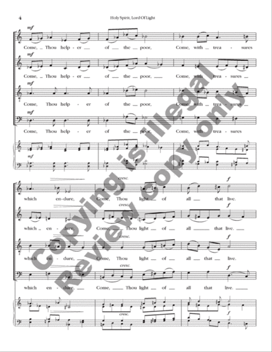 Holy Spirit, Lord of Light Divisi scores gallery preview page 4