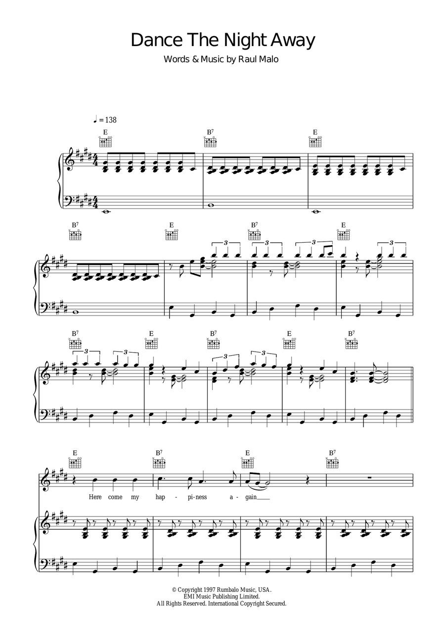 Dance The Night Away Acoustic Guitar scores gallery preview page 1