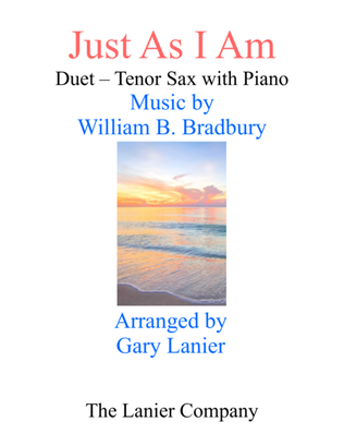 Book cover for Gary Lanier: JUST AS I AM (Duet – Tenor Sax & Piano with Parts)