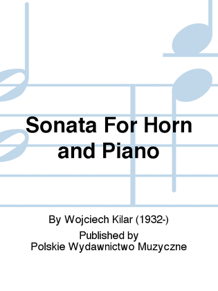 Book cover for Sonata For Horn and Piano