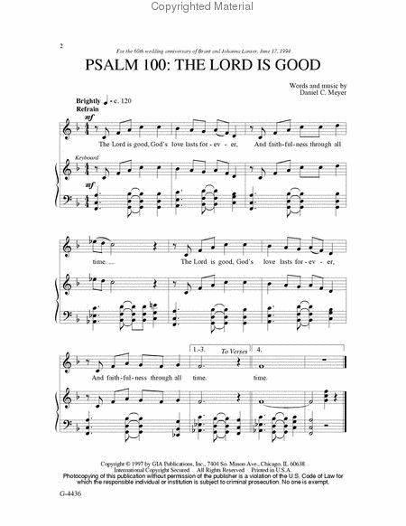 Psalm 100: The Lord Is Good image number null