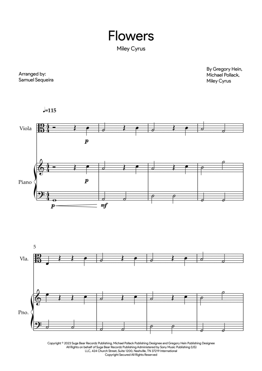 Flowers Viola scores gallery preview page 1