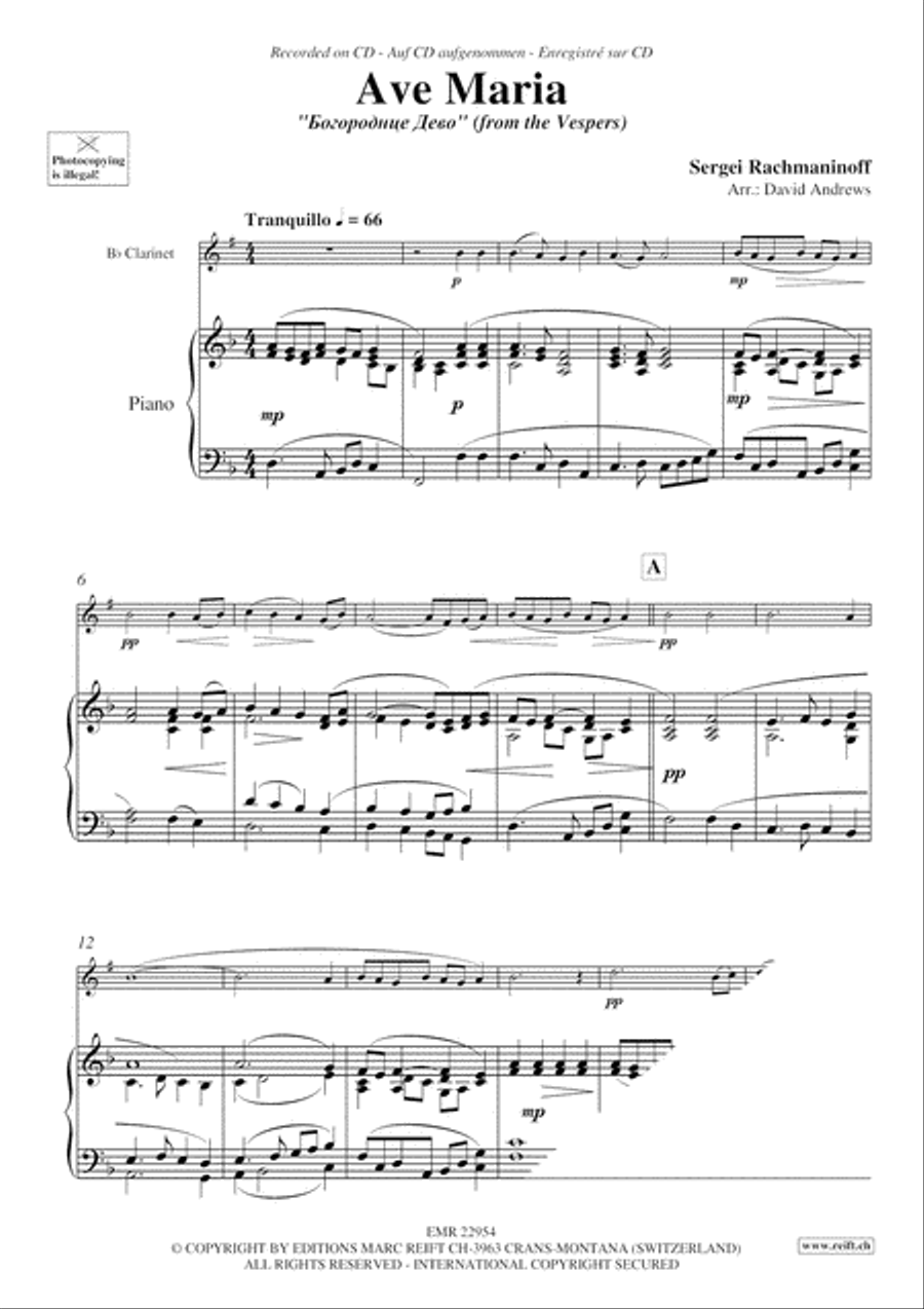 Ave Maria Clarinet Solo scores gallery preview page 4