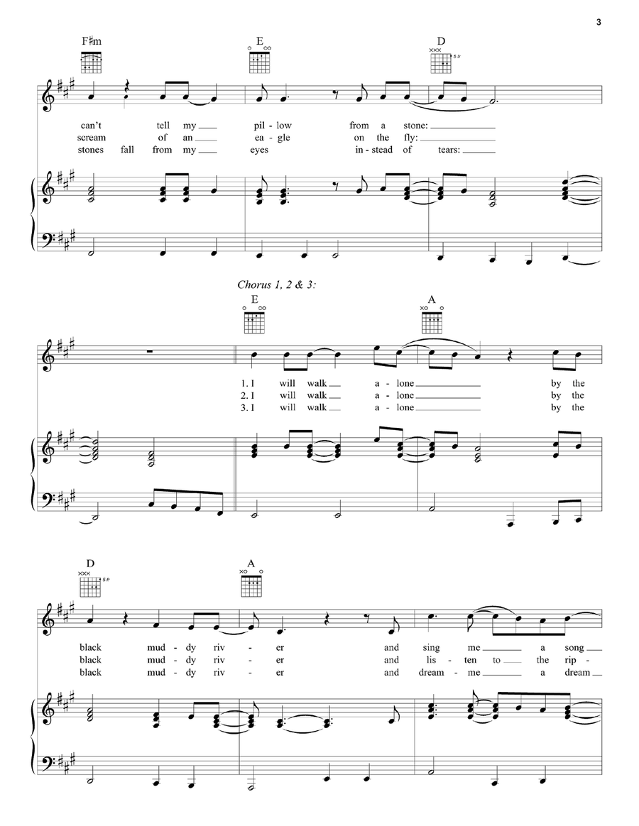 Black Muddy River Piano, Vocal, Guitar scores gallery preview page 3