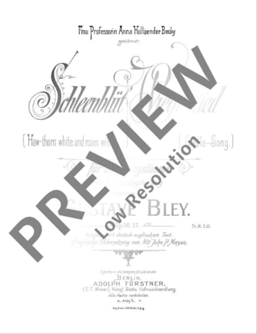 Haw-thorn white and roses wild / Cradle-Song Voice Solo scores gallery preview page 2