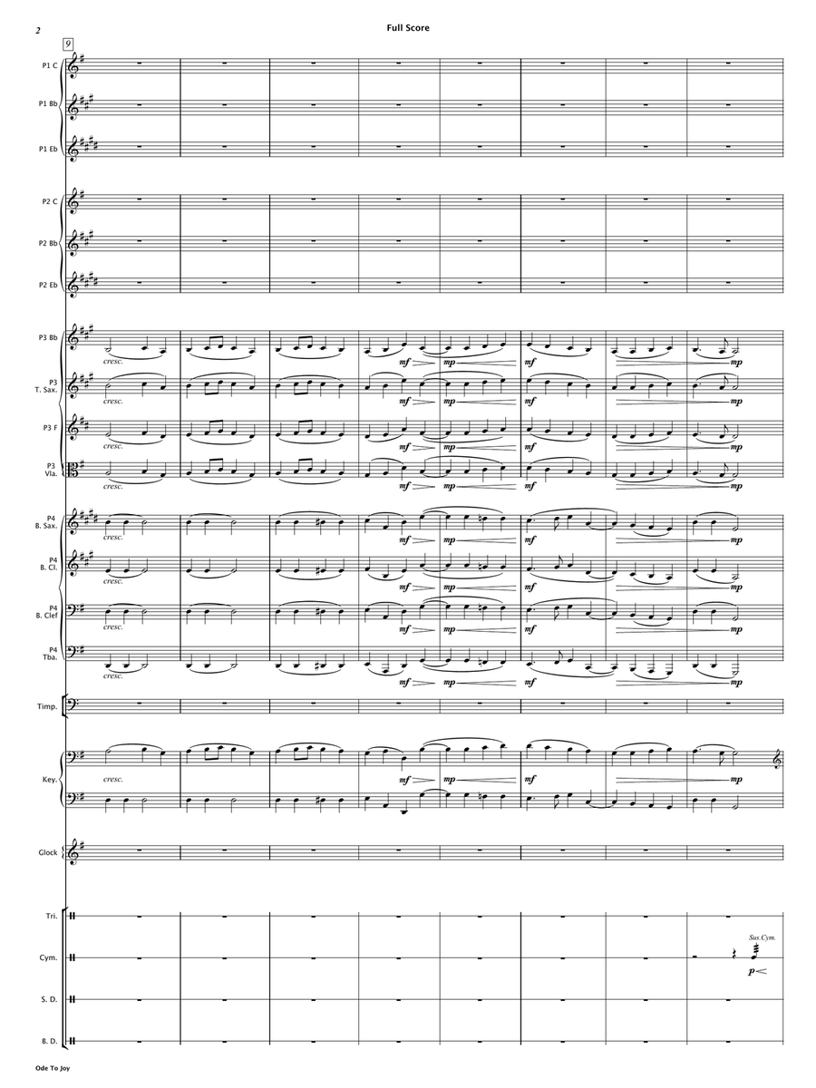 Ode To Joy (Flexible Instrumentation) Concert Band scores gallery preview page 5