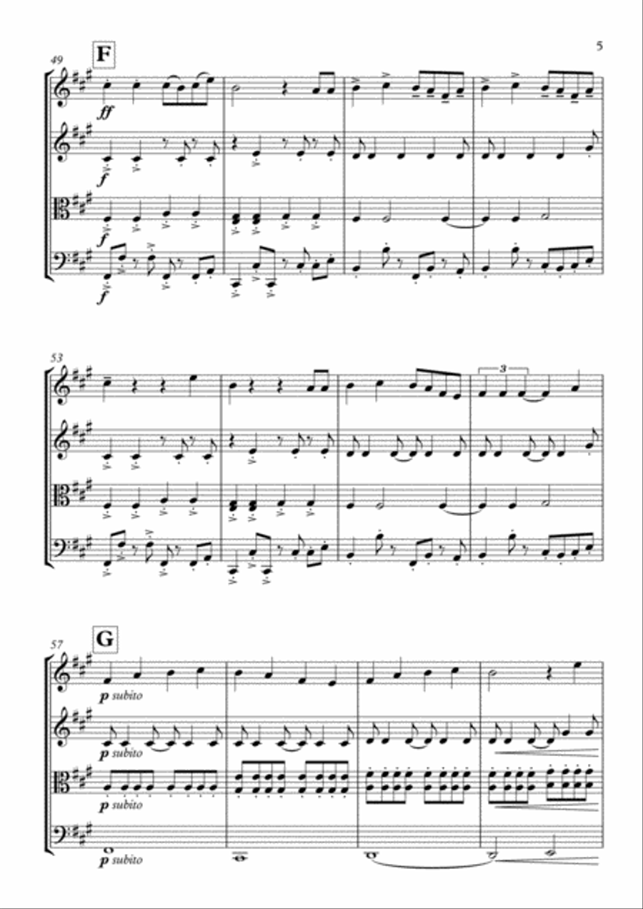 La La La String Quartet scores gallery preview page 5