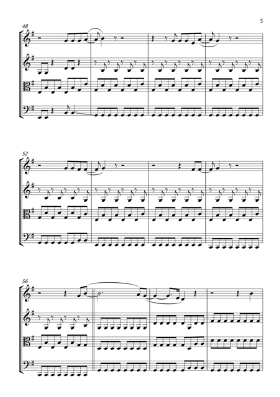 Sex On Fire String Quartet scores gallery preview page 5