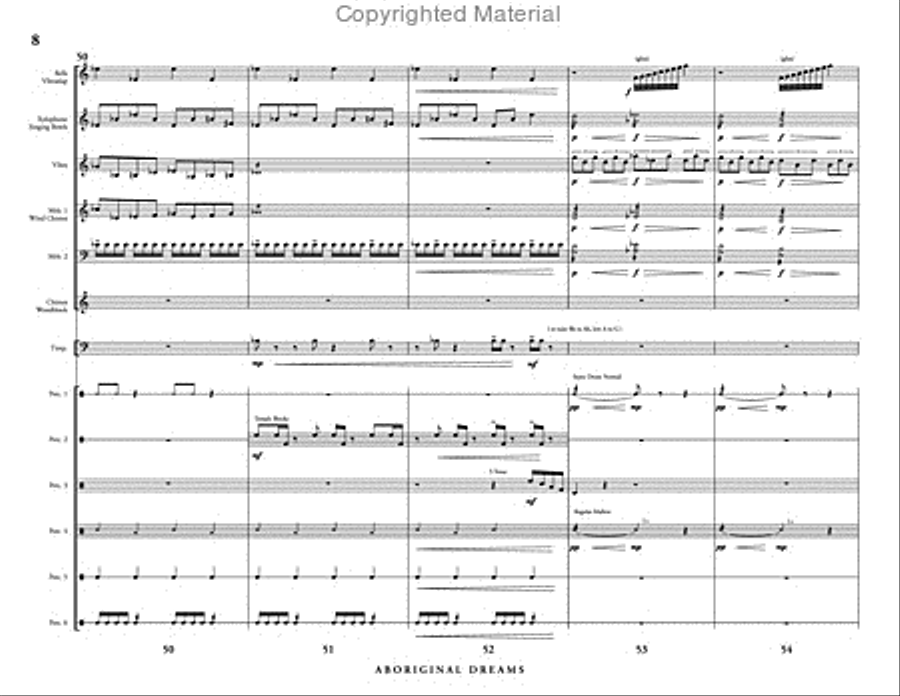 Aboriginal Dreams Percussion Ensemble scores gallery preview page 9
