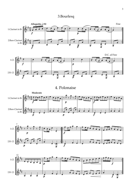 Mozart (Leopold): Notenbuch für Wolfgang (Notebook for Wolfgang) (Nos.1 - 12) - clarinet duet image number null
