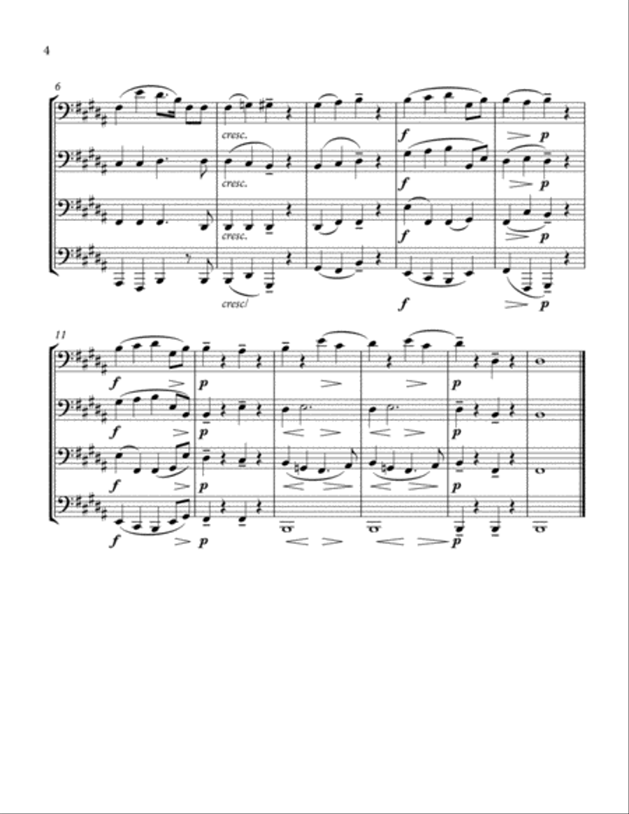 Nimrod from Enigma Variation plus a chorale excerpt from Beethoven piano concerto No 5 Brass Ensemble scores gallery preview page 5