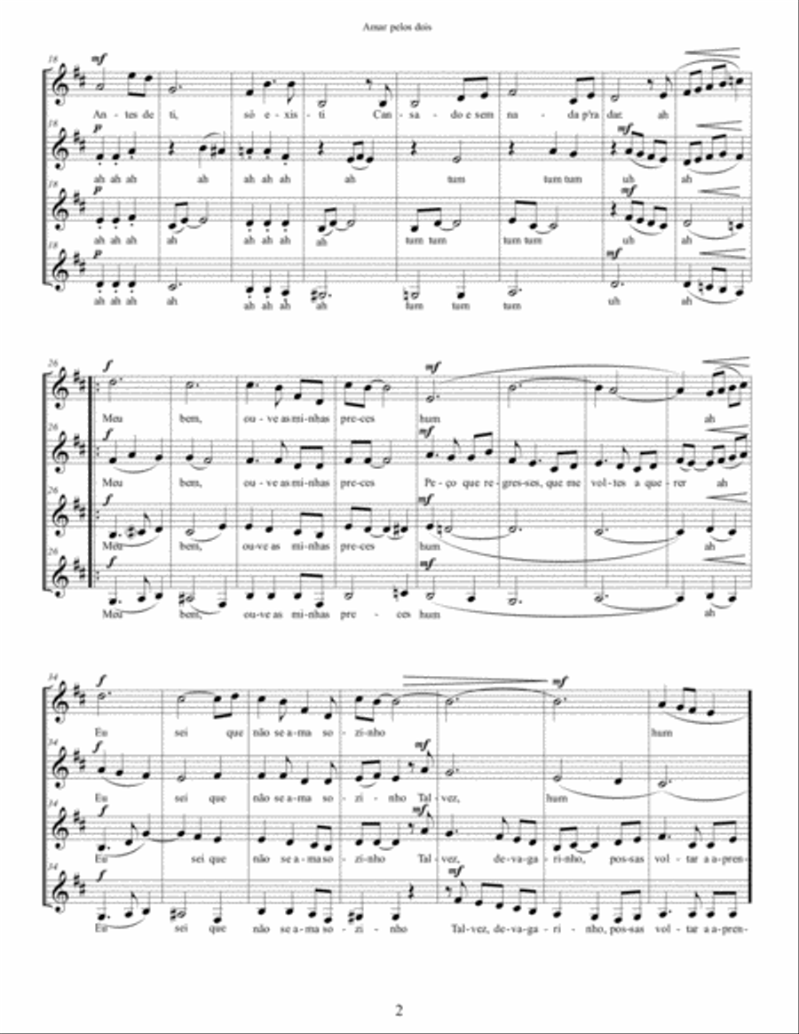 Amar Pelos Dois SSAA scores gallery preview page 2