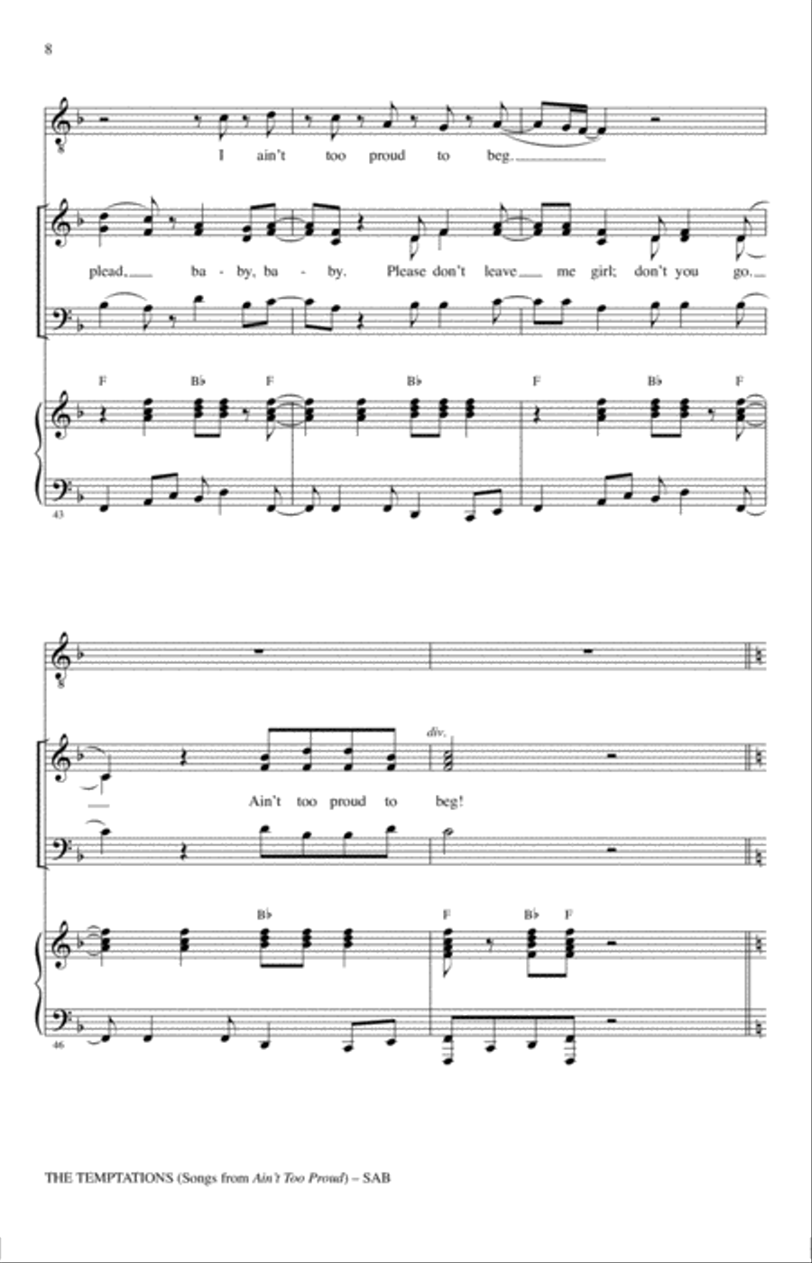 The Temptations (Songs from Ain't Too Proud) (arr. Mark Brymer)