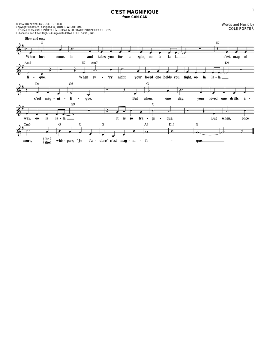 C'est Magnifique Electric Guitar scores gallery preview page 1