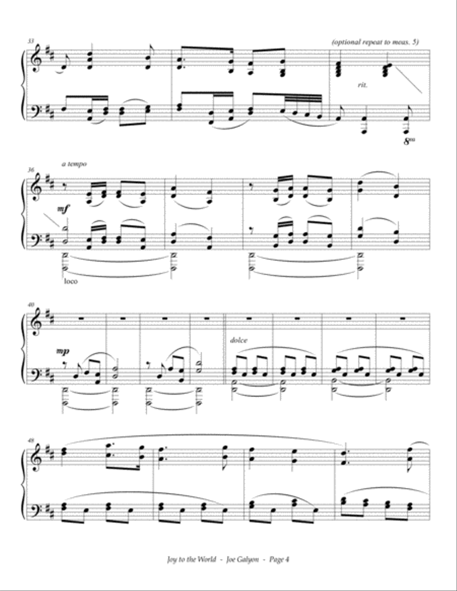 Joy to the World Joy to the World Piano Solo scores gallery preview page 4