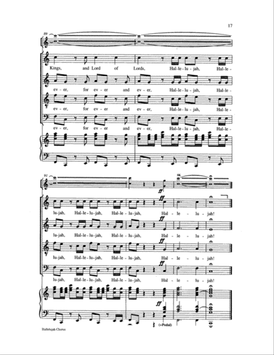 Hallelujah Chorus 4-Part scores gallery preview page 17