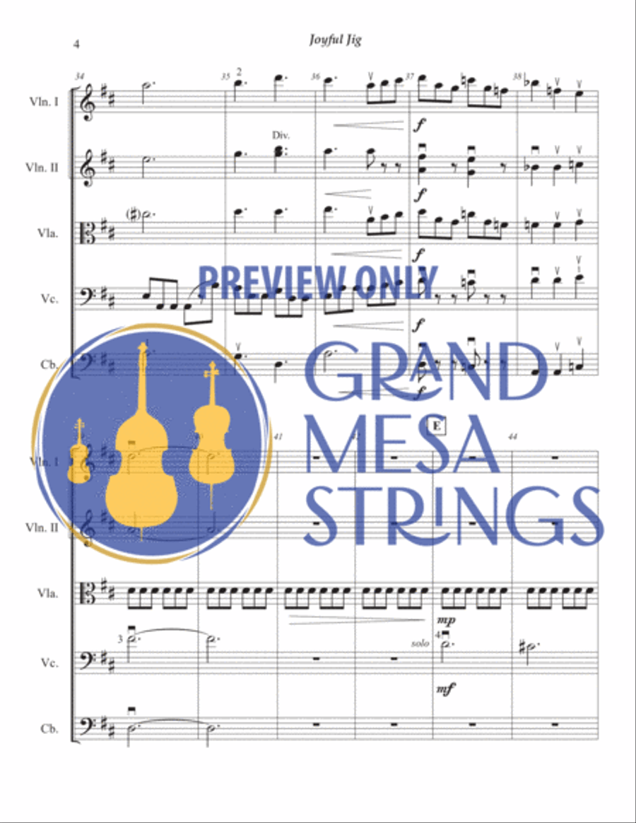 Joyful Jig String Orchestra scores gallery preview page 5