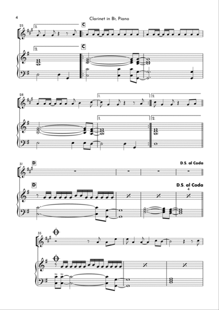 Maroon B-Flat Clarinet scores gallery preview page 4