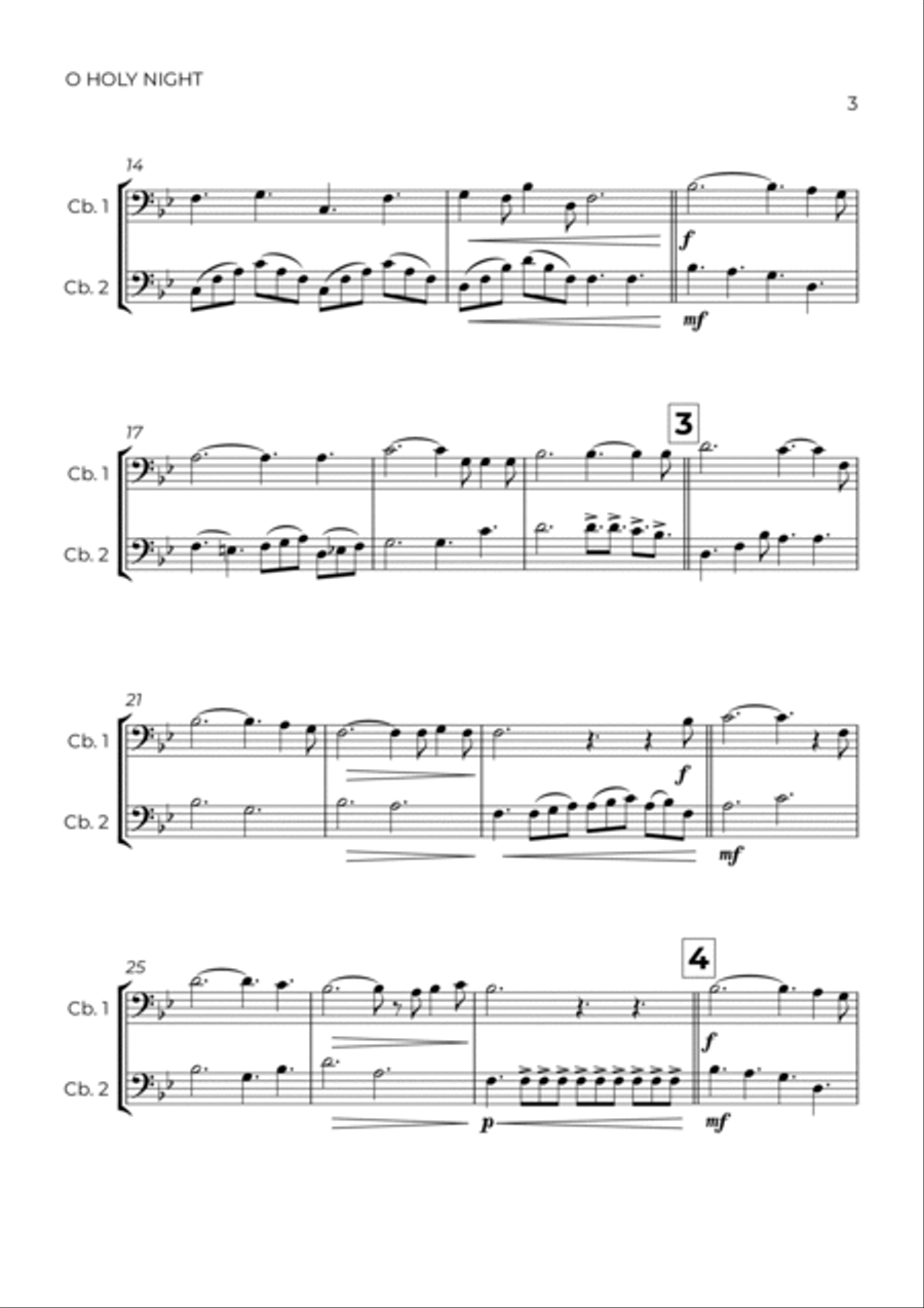 O Holy Night String Duet scores gallery preview page 3