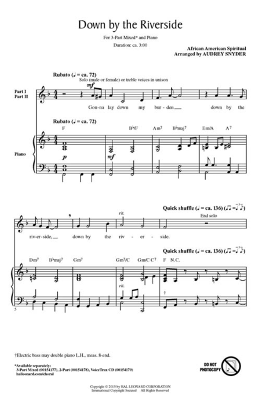 Down by the Riverside 3-Part scores gallery preview page 2