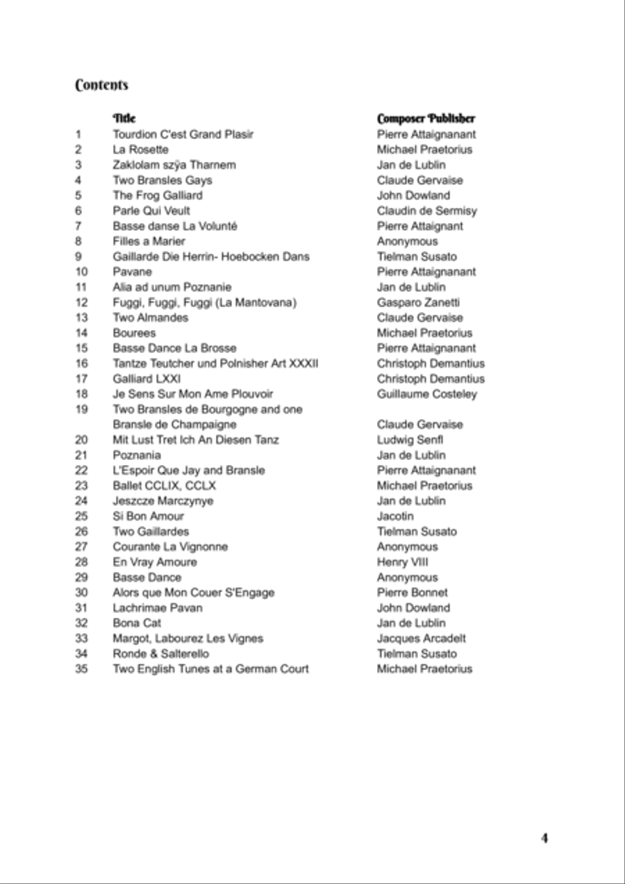 Chording to the Consort, - Melody and Chords for 35 Renaissance Dance Consort Pieces and Chansons Piano scores gallery preview page 5