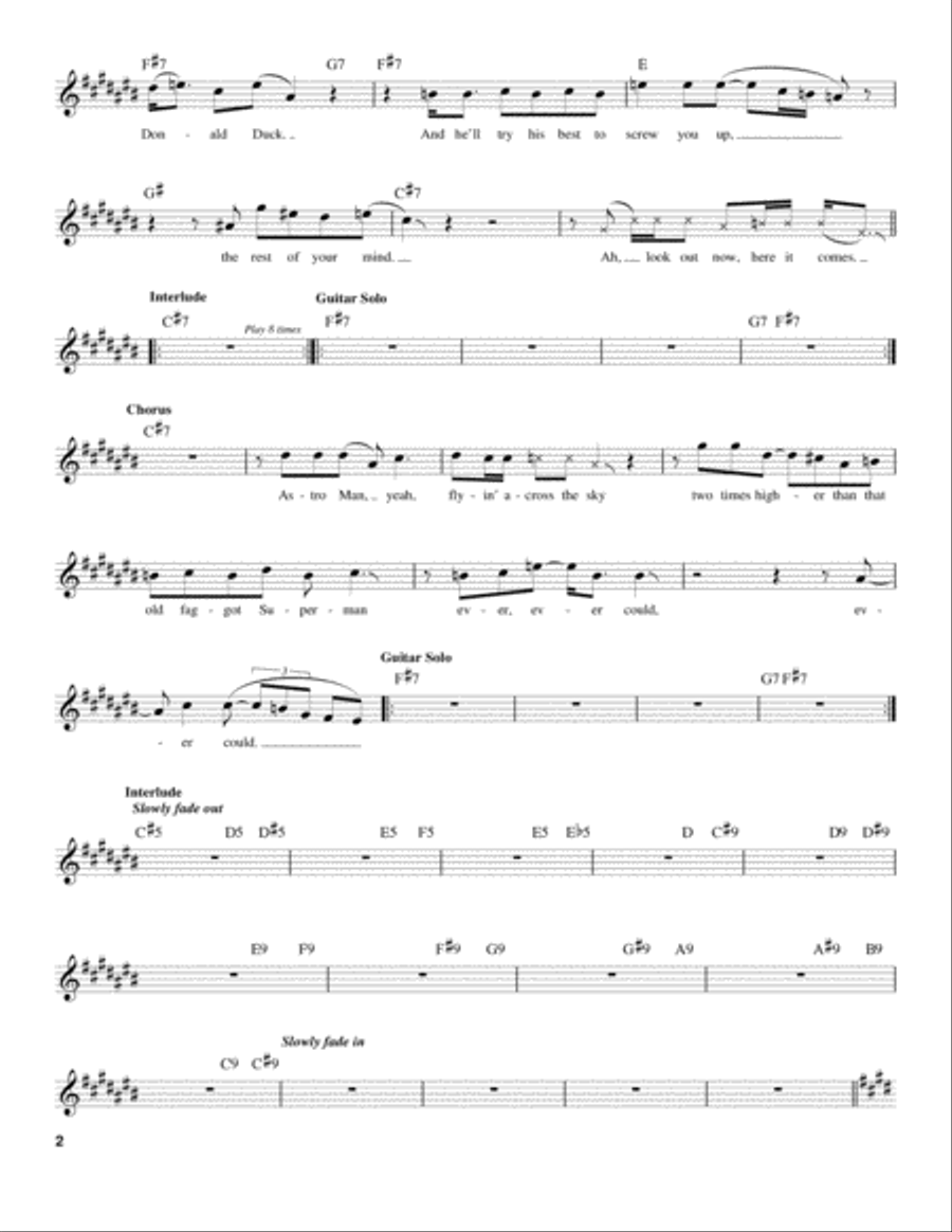Astro Man Astro Man Easy Guitar scores gallery preview page 2