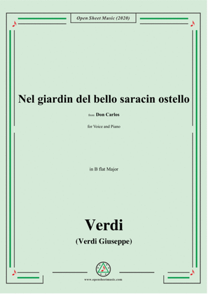 Verdi-Nel giardin del bello saracin ostello,in B flat Major,for Voice and Piano