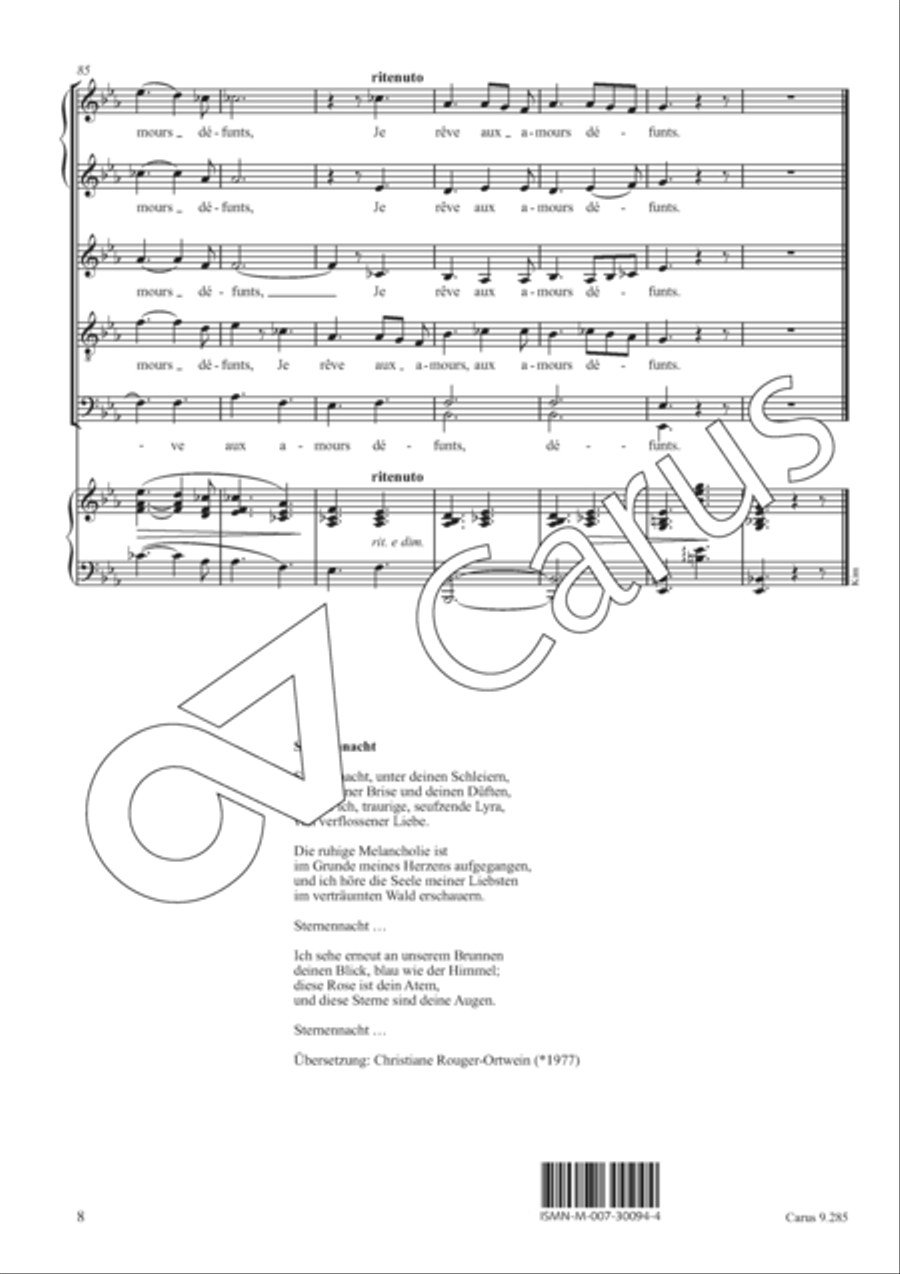 Nuit d'etoiles SSATB scores gallery preview page 9