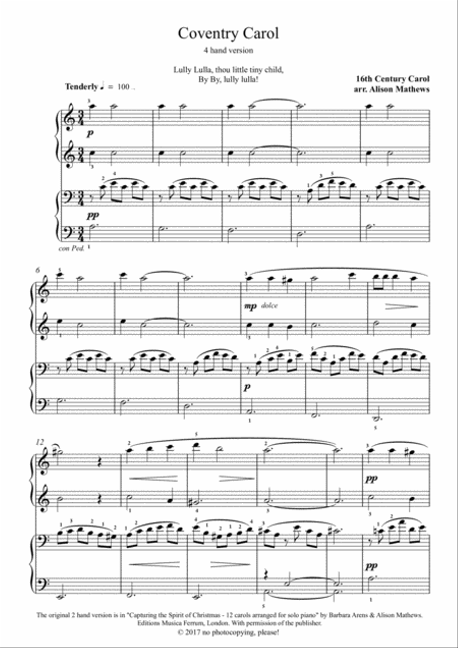 Coventry Carol Set of Parts scores gallery preview page 2
