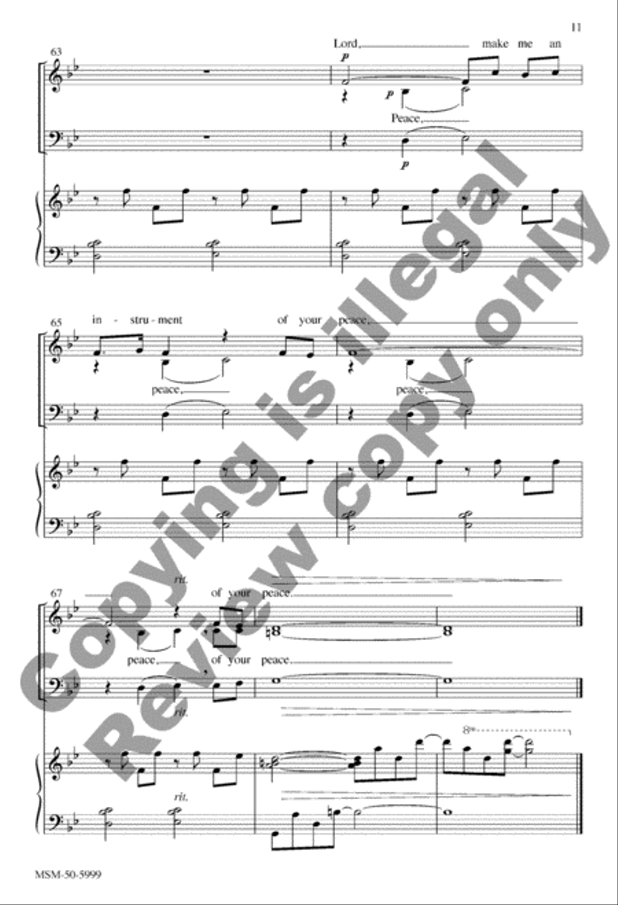 Make Me an Instrument of Your Peace 3-Part scores gallery preview page 10
