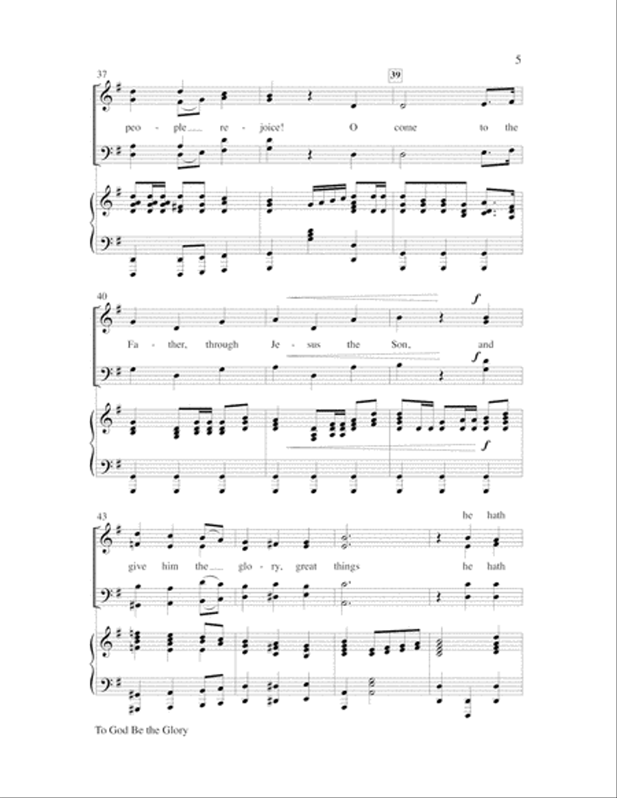 To God Be the Glory Choir scores gallery preview page 5