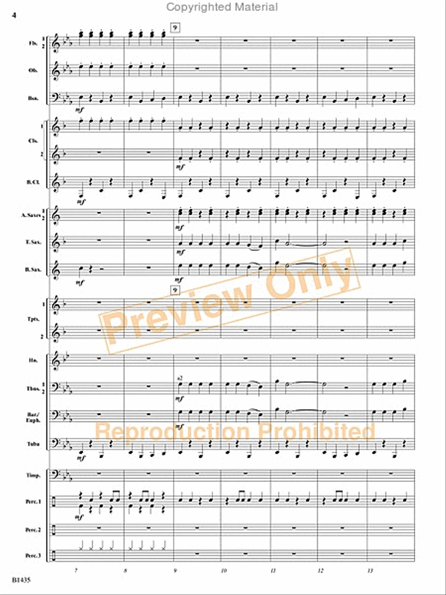 Grandma Got Run Over by a Reindeer Concert Band scores gallery preview page 3