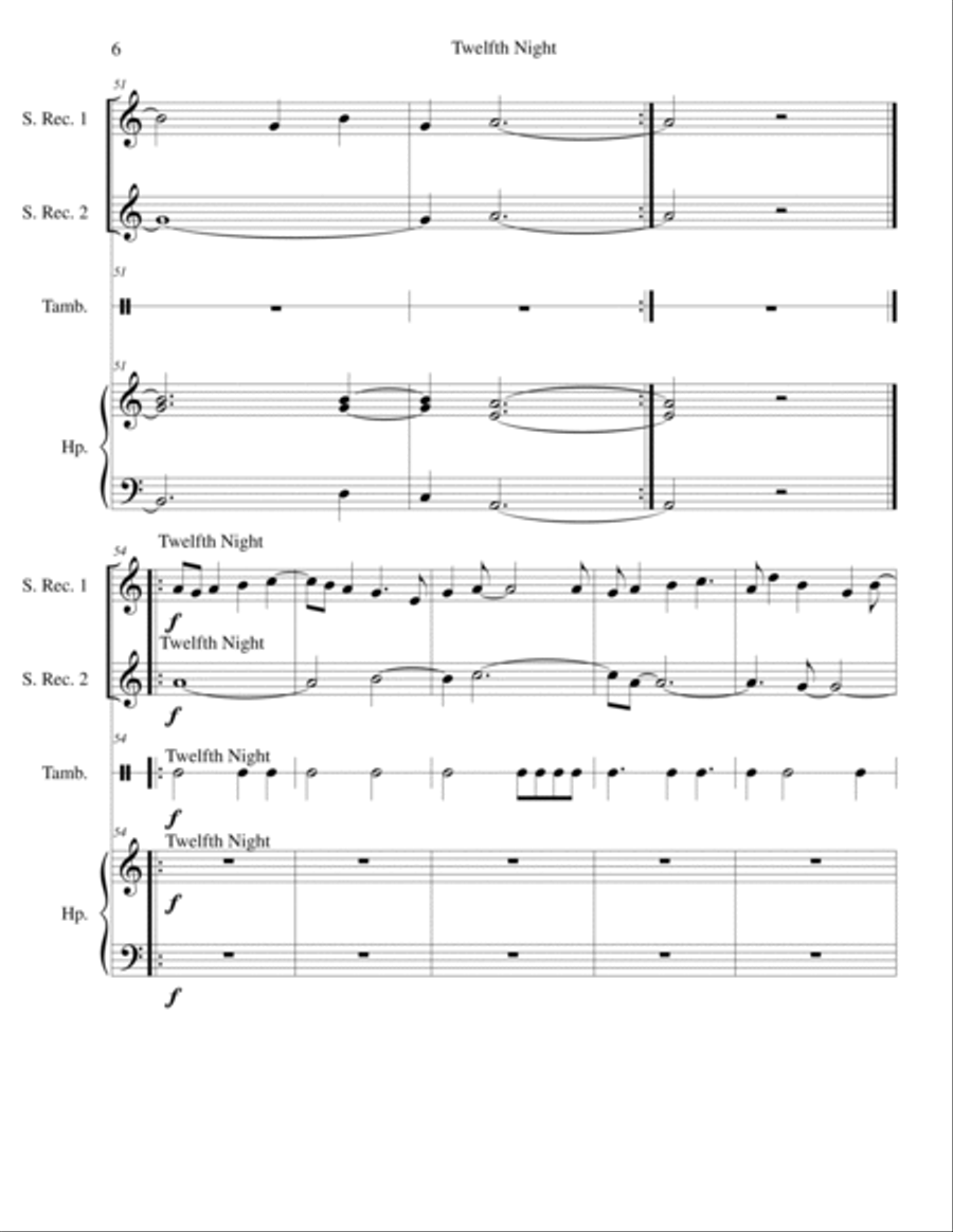 Twelfth Night- a Winter Memory Small Ensemble scores gallery preview page 6