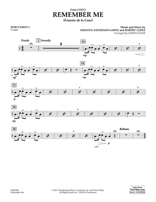 Book cover for Remember Me (from Coco) (arr. James Kazik) - Percussion 1