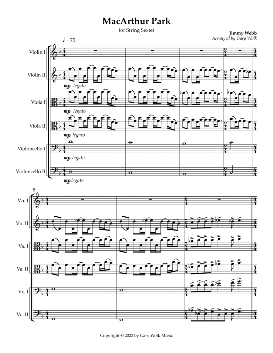Macarthur Park Cello scores gallery preview page 1