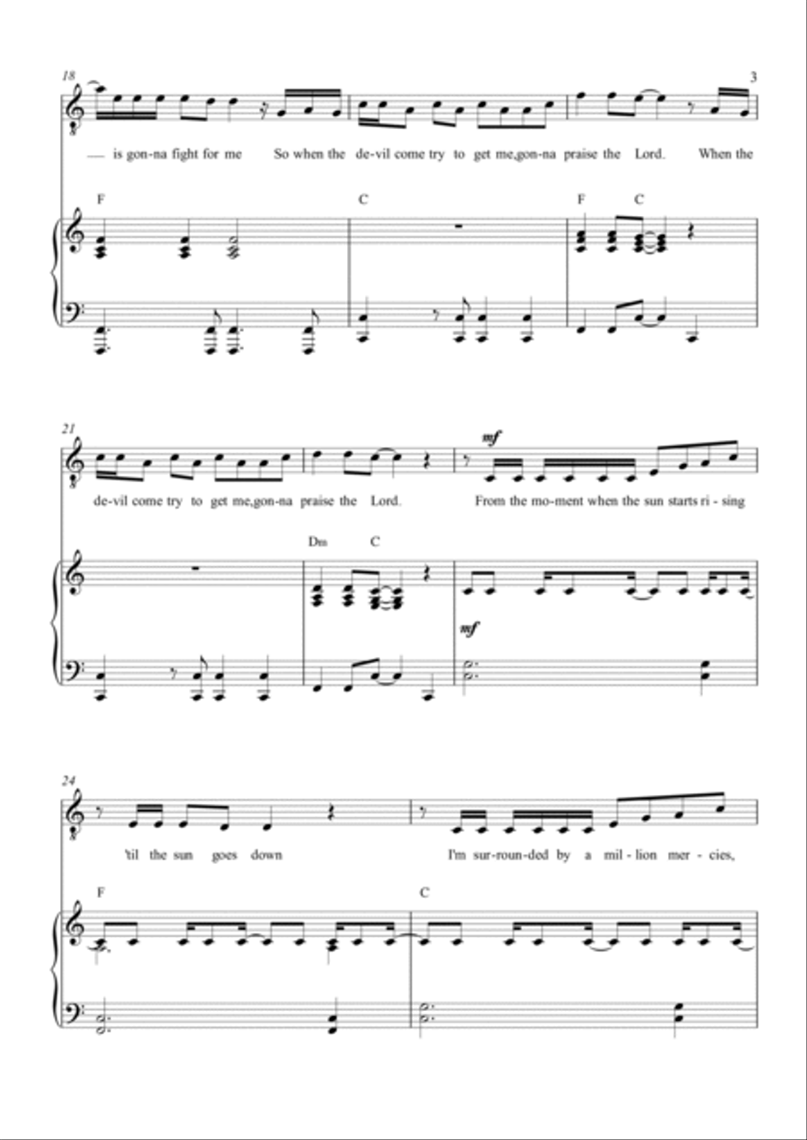 Praise The Lord Piano, Vocal, Guitar scores gallery preview page 3