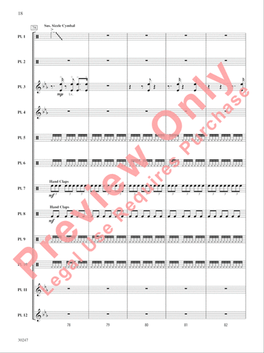 Clapping Music Variations Percussion Ensemble scores gallery preview page 19