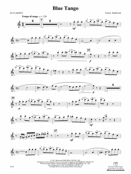 Blue Tango: E-flat Soprano Clarinet