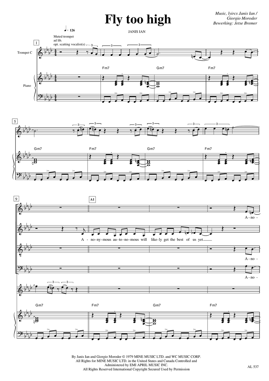 Fly Too High Divisi scores gallery preview page 1