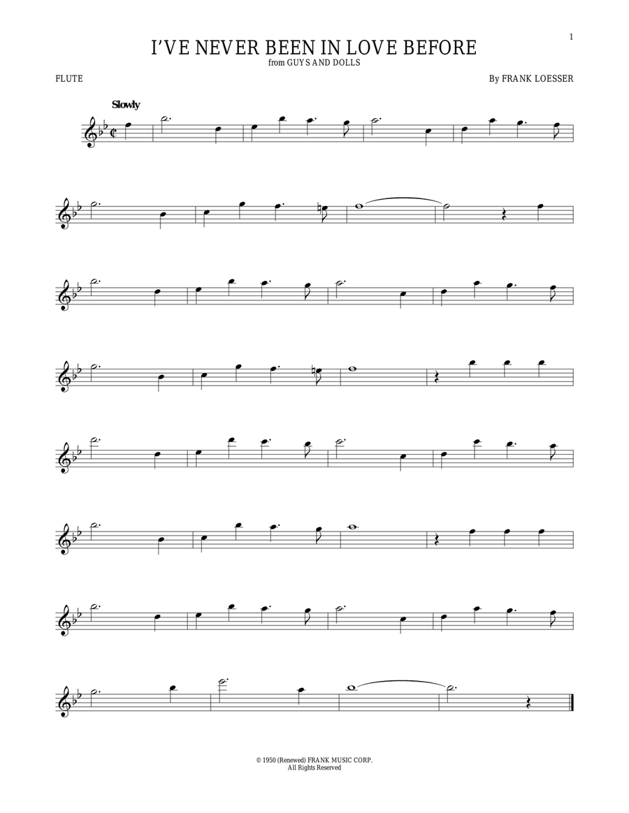 I've Never Been In Love Before Flute Solo scores gallery preview page 1