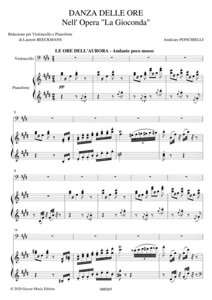 Amilcare Ponchielli - Dance of the Hours - cello & piano
